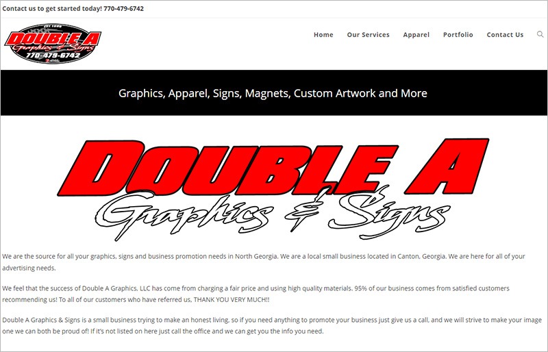 Read more about the article Revamp Previous Site – Double A Graphics